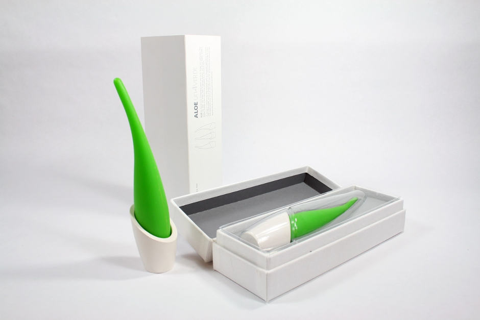 Packaging de estuche y blister termoconformado del juguete erótico aloe de discoh design